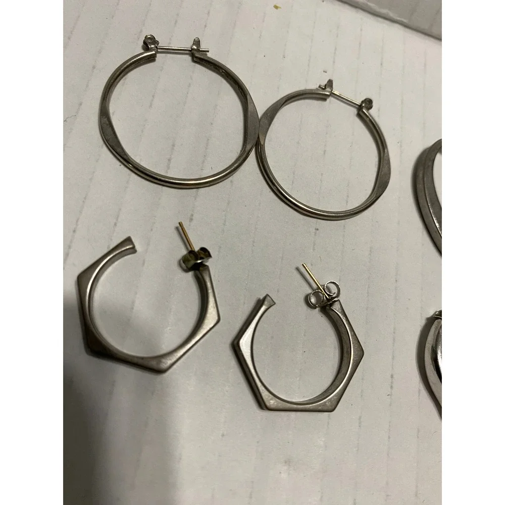 Unbranded Hoop Earrings Set Womens OS Excellent Geometric‎ 4 Pairs Mixed